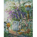 Садовая калитка Алмазная мозаика на подрамнике Цветной