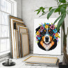 3 Собака в ярких цветах Животные Зенненхунд 80х100 Раскраска картина по номерам на холсте