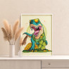 4 Динозавр с деньгами и клевером на счастье Животные Дракон Для детей Праздник Раскраска картина по номерам на холсте
