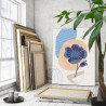 3 Натюрморт с синими листьями и цветами 3 Для триптиха Минимализм Абстракция Легкая Интерьерная Стильная 75х100 Раскраска картин