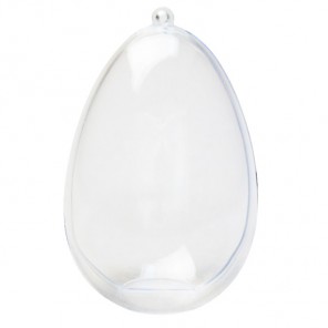 Яйцо 10см прозрачное с плоским дном Фигурка разъемная из пластика для декорирования