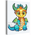 Яркий дракон удачи Животные Символ года Новый год Для детей Детская Легкая 75х100 Раскраска картина по номерам на холсте