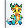 Яркий дракон удачи Животные Символ года Новый год Для детей Детская Легкая 60х80 Раскраска картина по номерам на холсте