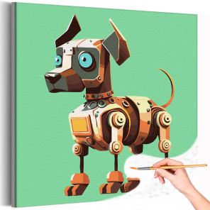 1 Собака робот Животные Для детей Детские Для мальчиков Киберпанк Раскраска картина по номерам на холсте