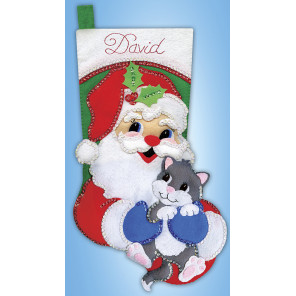  Санта с котенком Набор для вышивания Design works 5255