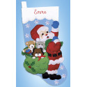  Санта с мешком подарков Набор для вышивания сапожка для подарков Design works 6810