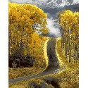 Осенняя дорога Раскраска картина по номерам на холсте