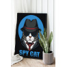 2 Кот шпион / Животные 100х125 Раскраска картина по номерам на холсте