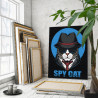 3 Кот шпион / Животные 100х125 Раскраска картина по номерам на холсте