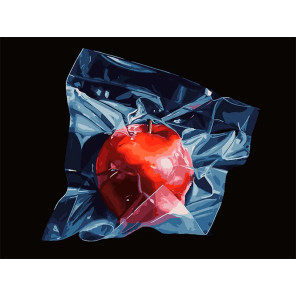  1153-AS Черный квадрат и красное яблоко Раскраска картина по номерам на холсте Белоснежка 1153-AS