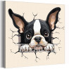 Щенок французского бульдога Животные Собака Легкая Детская Для детей 80х80 Раскраска картина по номерам на холсте