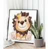 2 Веселый король лев Коллекция Cute animals Животные Для детей Детские Для малышей Для девочек Для мальчиков 100х100 Раскраска к