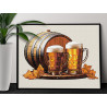 2 Натюрморт с бочкой пива Еда Для кухни Интерьерная Для мужчин 100х125 Раскраска картина по номерам на холсте