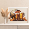6 Натюрморт с бочкой пива Еда Для кухни Интерьерная Для мужчин Раскраска картина по номерам на холсте