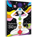 Девушка в космосе Люди Женщина Йога Эзотерика Звездная ночь Яркая 80х100 Раскраска картина по номерам на холсте