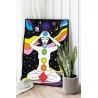 2 Девушка в космосе Люди Женщина Йога Эзотерика Звездная ночь Яркая Раскраска картина по номерам на холсте