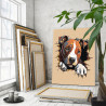 3 Щенок стаффордширский терьер Животные Собака Детская Легкая 80х100 Раскраска картина по номерам на холсте