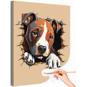 1 Щенок стаффордширский терьер Животные Собака Детская Легкая Раскраска картина по номерам на холсте