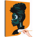 1 Портрет стильной африканки Люди Девушка Женщина Яркая Интерьерная Раскраска картина по номерам на холсте
