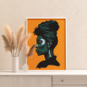 4 Портрет стильной африканки Люди Девушка Женщина Яркая Интерьерная Раскраска картина по номерам на холсте