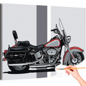1 Стильный мотоцикл Байк Спорт Для мужчин Раскраска картина по номерам на холсте