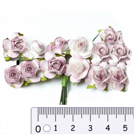 Розы чайные лиловые HY00100185010-1 Цветы бумажные Украшение для скрапбукинга, кардмейкинга