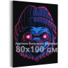 Ленивец в стиле киберпанк Животные Стильная Интерьерная 80х100 Раскраска картина по номерам на холсте