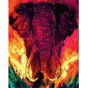  Огненный слон Раскраска картина по номерам на холсте ZX 24242