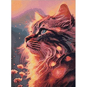  Котик-мечтатель Алмазная вышивка мозаика на подрамнике Гранни AGP41