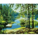 Утро на озере Раскраска картина по номерам на холсте