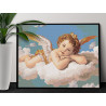 Ангел с золотыми крыльями на облаках Люди Дети Ребенок Маленький мальчик Небо 80х100 Раскраска картина по номерам на холсте с ме