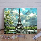 Романтический Париж Раскраска картина по номерам на холсте
