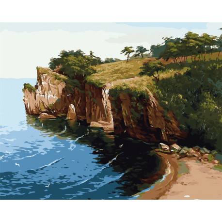 Скалистый берег Раскраска картина по номерам на холсте