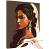 1 Портрет индийской женщины Девушка Лицо Арт Люди Раскраска картина по номерам на холсте