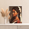 3 Портрет индийской женщины Девушка Лицо Арт Люди Раскраска картина по номерам на холсте