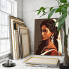 4 Портрет индийской женщины Девушка Лицо Арт Люди Раскраска картина по номерам на холсте