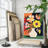 3 Букет в вазе минимализм Цветы Растения Интерьерная Легкая 75х100 Раскраска картина по номерам на холсте