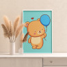 2 Мишка с воздушным шаром Животные Медведь Медвежонок Для детей Детская Для девочек Для мальчиков Маленькая Раскраска картина по