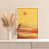 2 Розовое солнце над пустыней Пейзаж Природа Для детей Детская Маленькая Простая Минимализм Раскраска картина по номерам на холс