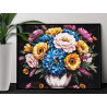  Яркий букет с пионами и хризантемами Цветы Натюрморт Для женщины Для девушки Маме Интерьерная 100х125 Раскраска картина по номе