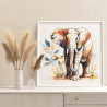 3 Слон в листьях Животные Африка Детская Для детей Для подростков Раскраска картина по номерам на холсте