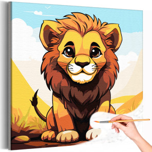 1 Маленький лев на природе Животные Львенок Король Мультики Для детей Детская Для мальчика Для девочек Раскраска картина по номе