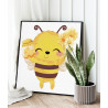2 Влюбленная пчела с цветами Коллекция Cute animals Животные Для детей Детские Для девочек Для мальчиков 80х80 Раскраска картина