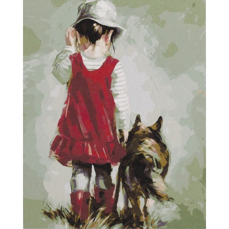 Прогулка с Люси Раскраска картина по номерам на холсте
