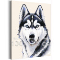 Портрет сибирской хаски Животные Собака Легавая Для детей для подростков Для девочки Для мальчика 100х125 Раскраска картина по номерам на холсте