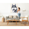 6 Портрет сибирской хаски Животные Собака Легавая Для детей для подростков Для девочки Для мальчика 100х125 Раскраска картина по