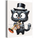 Грустный котенок музыкант Животные Коты Кошки Музыка Мем Для детей Детская Для мальчика Для девочки Смешная 100х125 Раскраска ка