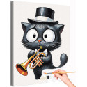Грустный котенок музыкант Животные Коты Кошки Музыка Мем Для детей Детская Для мальчика Для девочки Смешная Раскраска картина по номерам на холсте