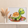 3 Черепаха с цветами Животные Для детей Детская Для мальчика Для девочек Простая Раскраска картина по номерам на холсте
