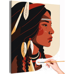 1 Портрет молодого индейца Лицо Люди Арт Раскраска картина по номерам на холсте
